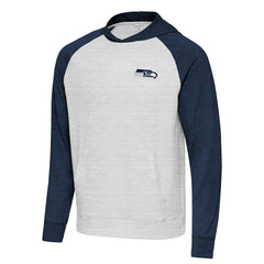 Seattle Seahawks Antigua Urgent Pullover Hoodie Heather College Navy/Gray | NFL