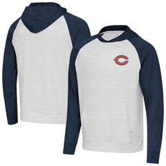 Chicago Bears Antigua Urgent Pullover Hoodie Heather Navy/Gray | NFL
