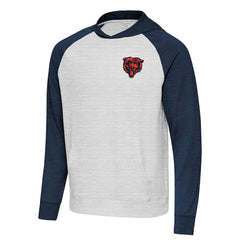 Chicago Bears Antigua Urgent Pullover Hoodie Heather Navy/Gray | NFL
