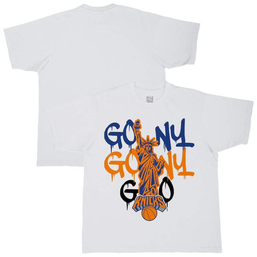 New York Knicks Stadium Essentials Unisex Oversized Go NY Go T-Shirt White - NBA