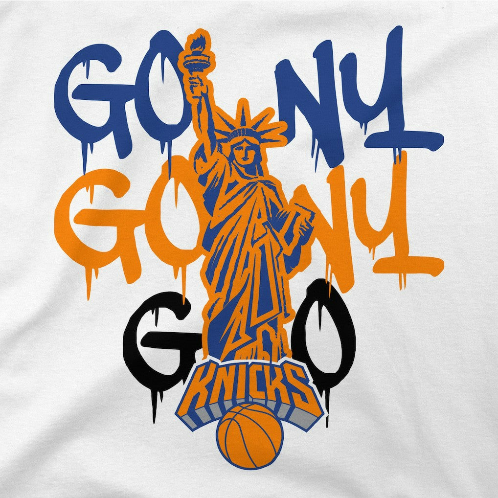 New York Knicks Stadium Essentials Unisex Oversized Go NY Go T-Shirt White - NBA