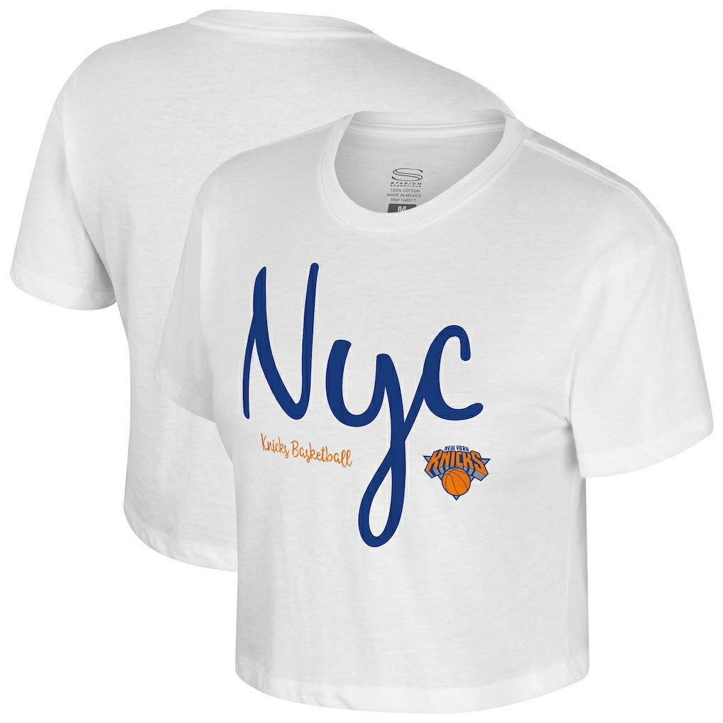 New York Knicks Stadium Essentials Cropped Third Quarter T-Shirt White - NBA