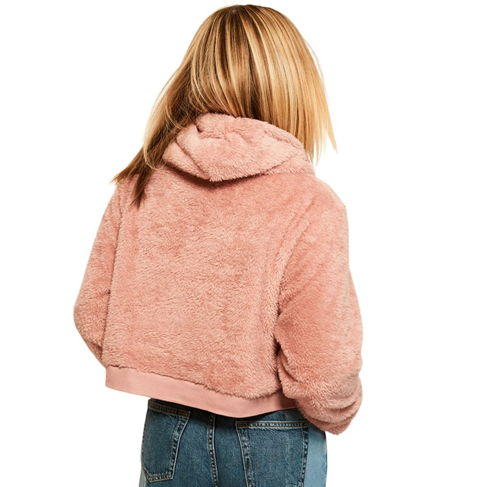 Philadelphia Eagles Jill Martin Women's Tonal Sherpa Cropped Hoodie Pink | NFL