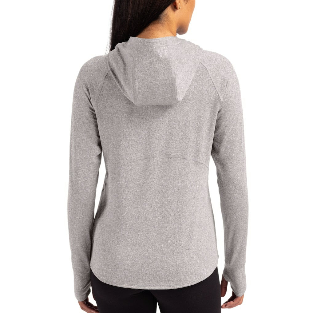 Washington Commanders Cutter & Buck Women's Primary Logo Adapt Knit Recycled Raglan Pullover Hoodie Heather Gray | NFL
