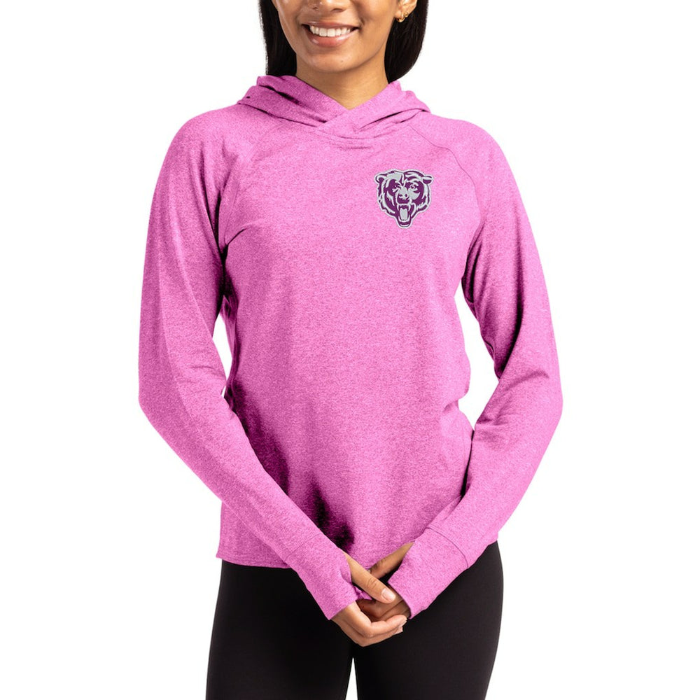 Chicago Bears Cutter & Buck Women's Tonal Logo Adapt Knit Recycled Raglan Pullover Hoodie Pink | NFL
