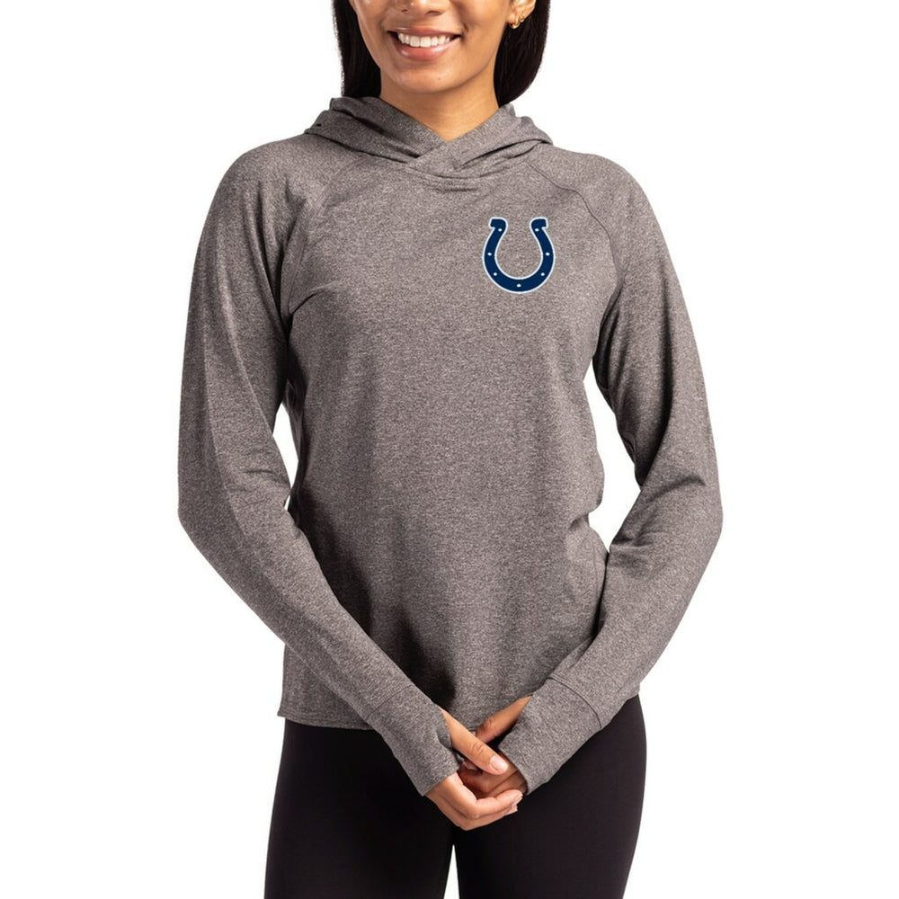 Indianapolis Colts Cutter & Buck Women's Primary Logo Adapt Knit Recycled Raglan Pullover Hoodie Heather Charcoal | NFL