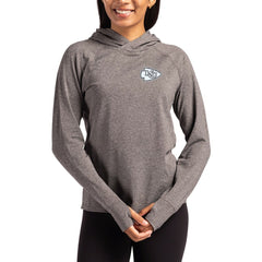 Kansas City Chiefs Cutter & Buck Women's Tonal Logo Adapt Knit Recycled Raglan Pullover Hoodie Heather Charcoal | NFL