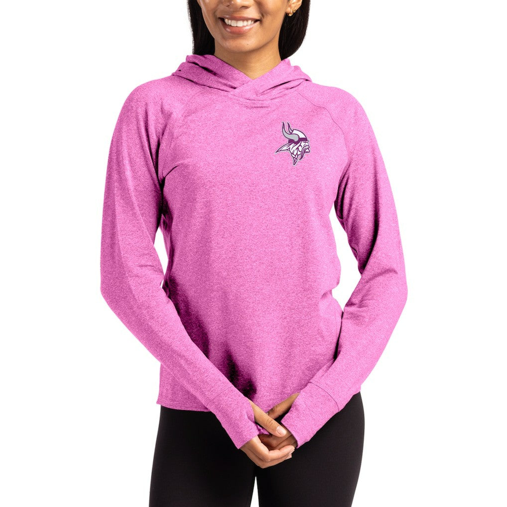 Minnesota Vikings Cutter & Buck Women's Tonal Logo Adapt Knit Recycled Raglan Pullover Hoodie Pink | NFL
