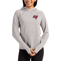 Tampa Bay Buccaneers Cutter & Buck Women's Primary Logo Adapt Knit Recycled Raglan Pullover Hoodie Heather Gray | NFL