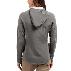 Denver Broncos Cutter & Buck Women's Adapt Eco Knit Hybrid Recycled Raglan Full-Zip Hoodie Jacket Gray | NFL