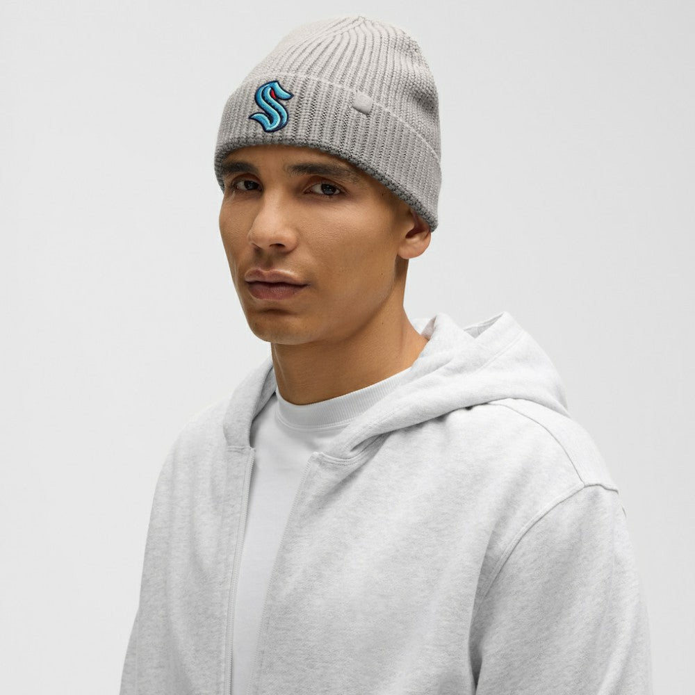 Seattle Kraken lululemon Unisex Close-Fit Wool-Blend Ribbed Beanie - Heathered Gull Grey - NHL