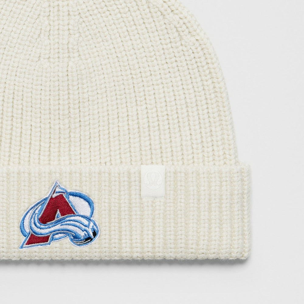 Colorado Avalanche lululemon Unisex Close-Fit Wool-Blend Ribbed Beanie - Heathered Bone - NHL