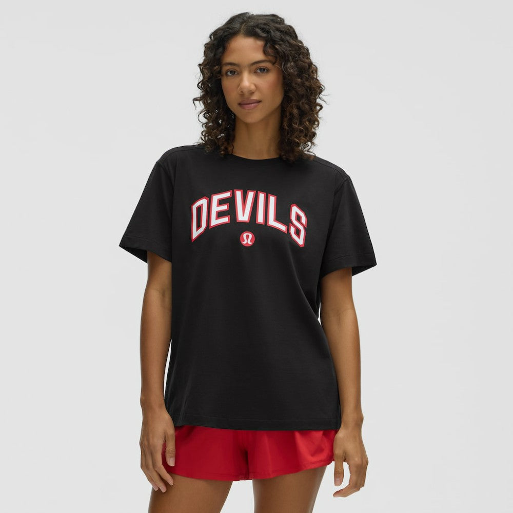 New Jersey Devils lululemon Women's All Yours Organic Cotton T-Shirt - Black - NHL