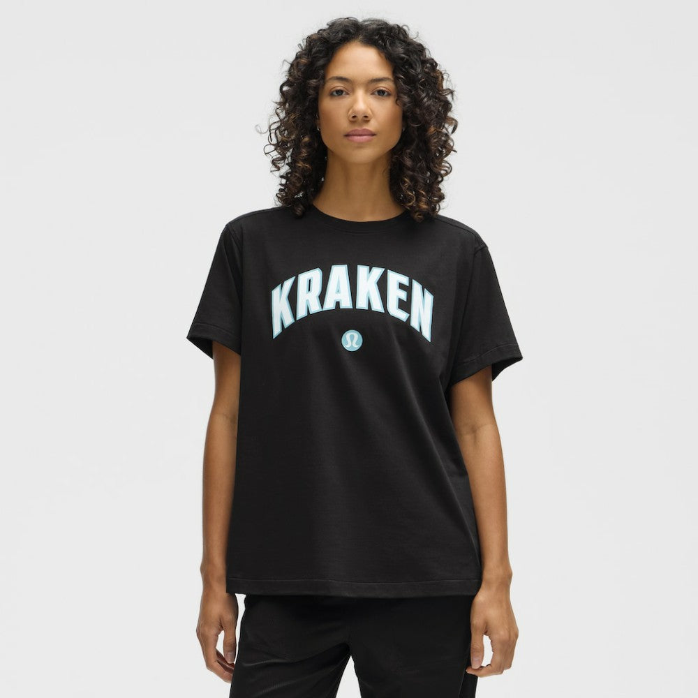 Seattle Kraken lululemon Women's All Yours Organic Cotton T-Shirt - Black - NHL