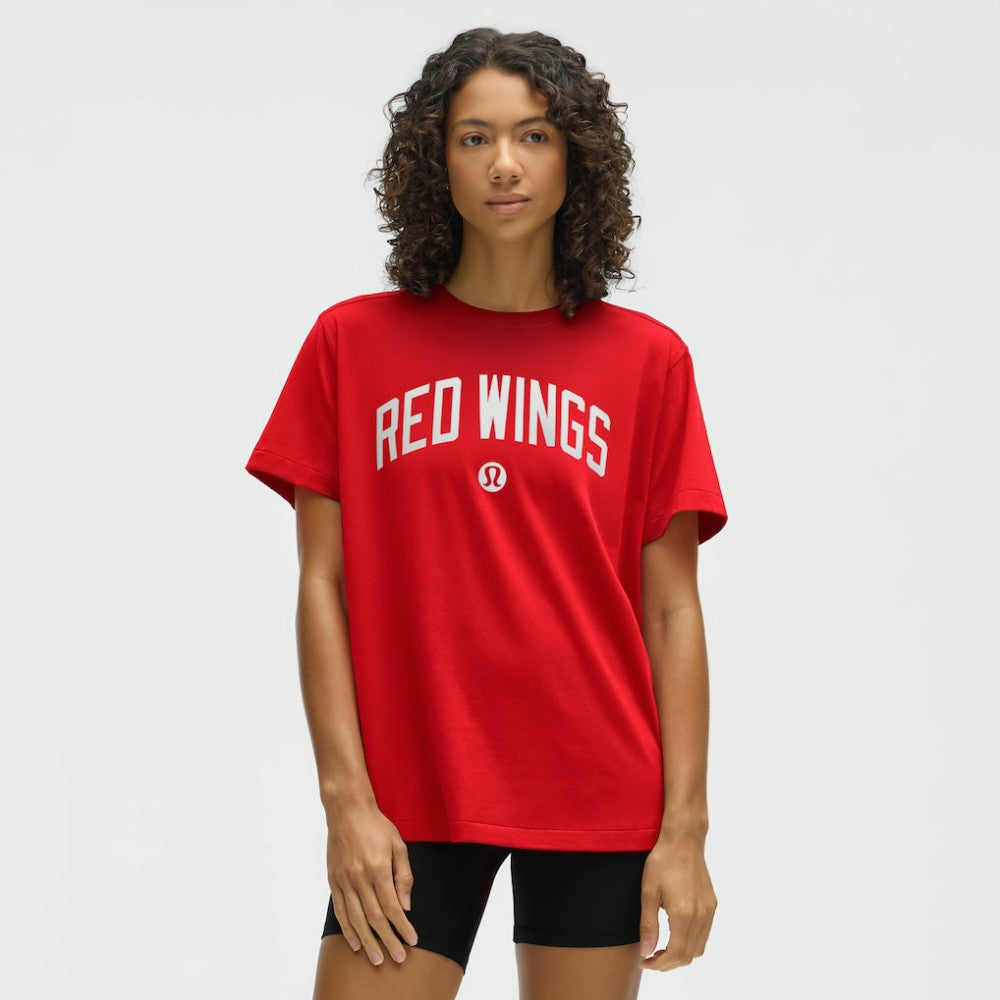 Detroit Red Wings lululemon Women's All Yours Organic Cotton T-Shirt - True Red - NHL
