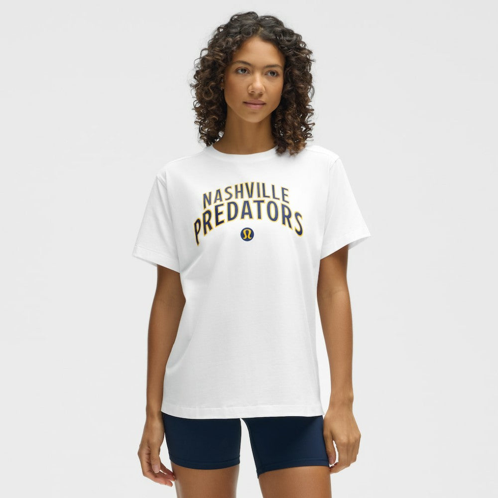 Nashville Predators lululemon Women's All Yours Organic Cotton T-Shirt - White - NHL