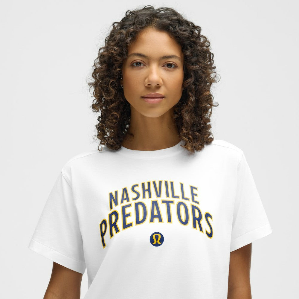Nashville Predators lululemon Women's All Yours Organic Cotton T-Shirt - White - NHL