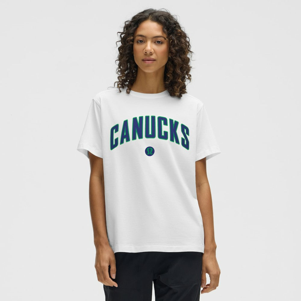 Vancouver Canucks lululemon Women's All Yours Organic Cotton T-Shirt - White - NHL