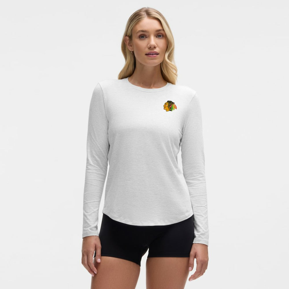 Chicago Blackhawks lululemon Women's Love Long Sleeve T-Shirt - Heathered Core Ultra Light Grey - NHL