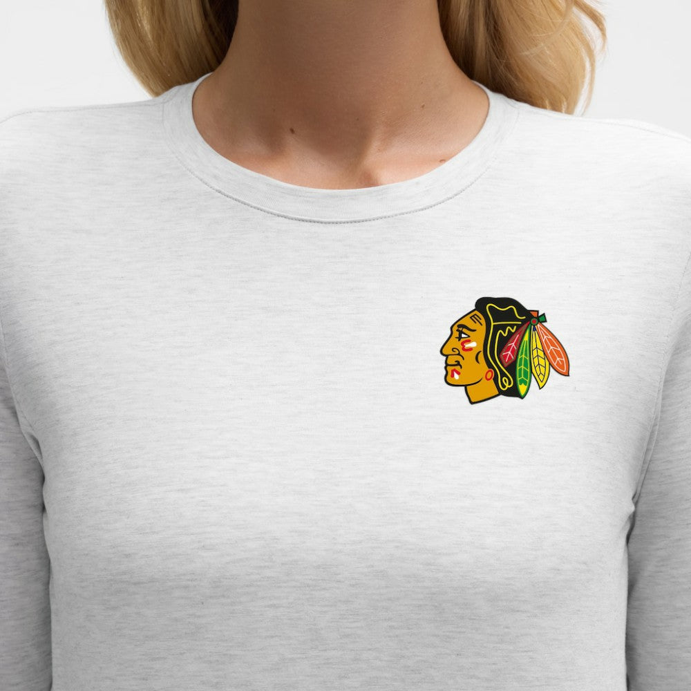 Chicago Blackhawks lululemon Women's Love Long Sleeve T-Shirt - Heathered Core Ultra Light Grey - NHL