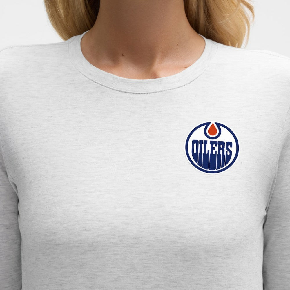 Edmonton Oilers lululemon Women's Love Long Sleeve T-Shirt - Heathered Core Ultra Light Grey - NHL