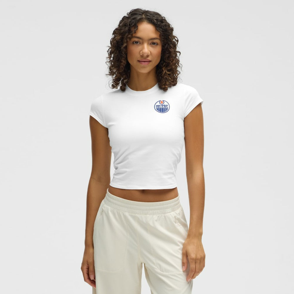 Edmonton Oilers lululemon Women's Baby T-Shirt - White - NHL