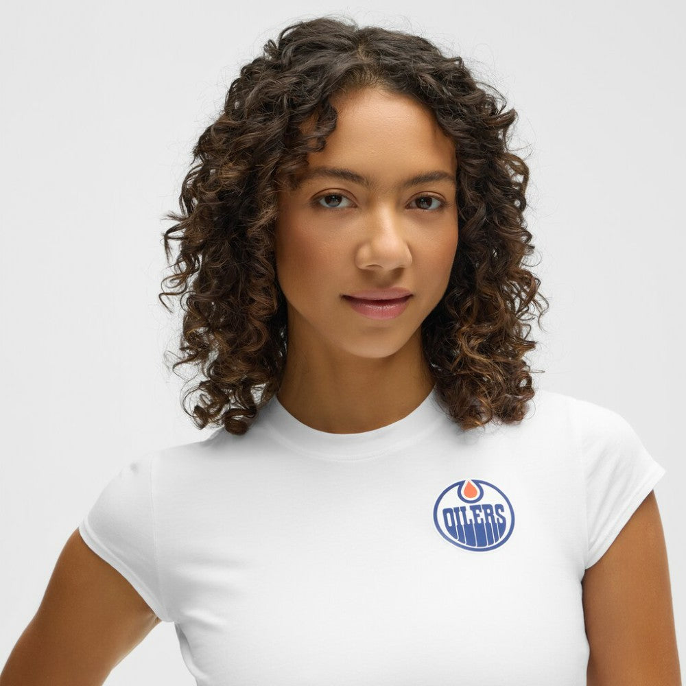Edmonton Oilers lululemon Women's Baby T-Shirt - White - NHL