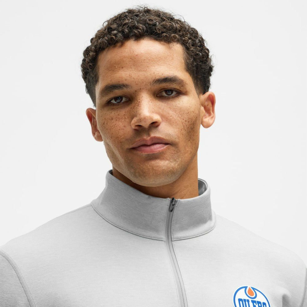 Edmonton Oilers lululemon Soft Jersey Half-Zip Pullover - Heather Gray - NHL
