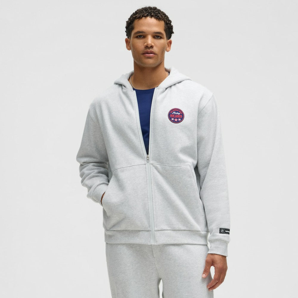 Columbus Blue Jackets lululemon Steady State Full-Zip Hoodie - Heathered Core Ultra Light Grey - NHL