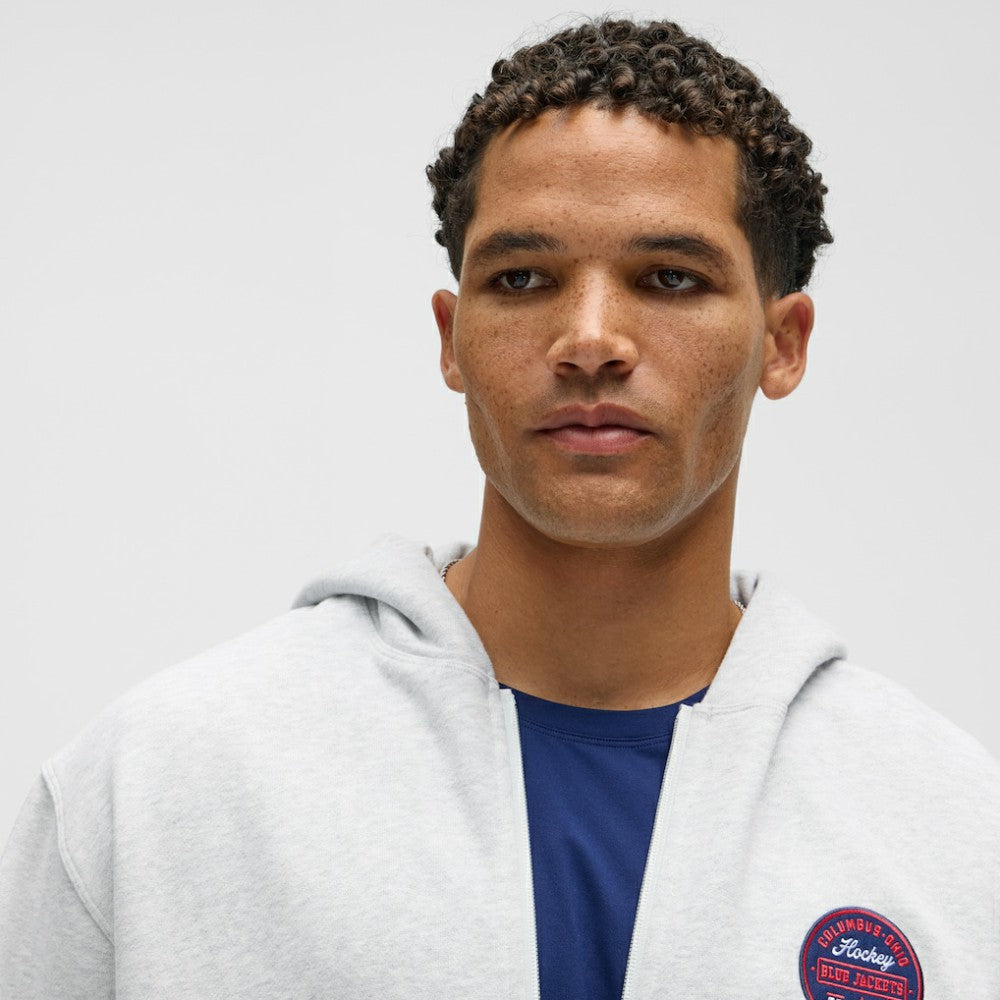 Columbus Blue Jackets lululemon Steady State Full-Zip Hoodie - Heathered Core Ultra Light Grey - NHL