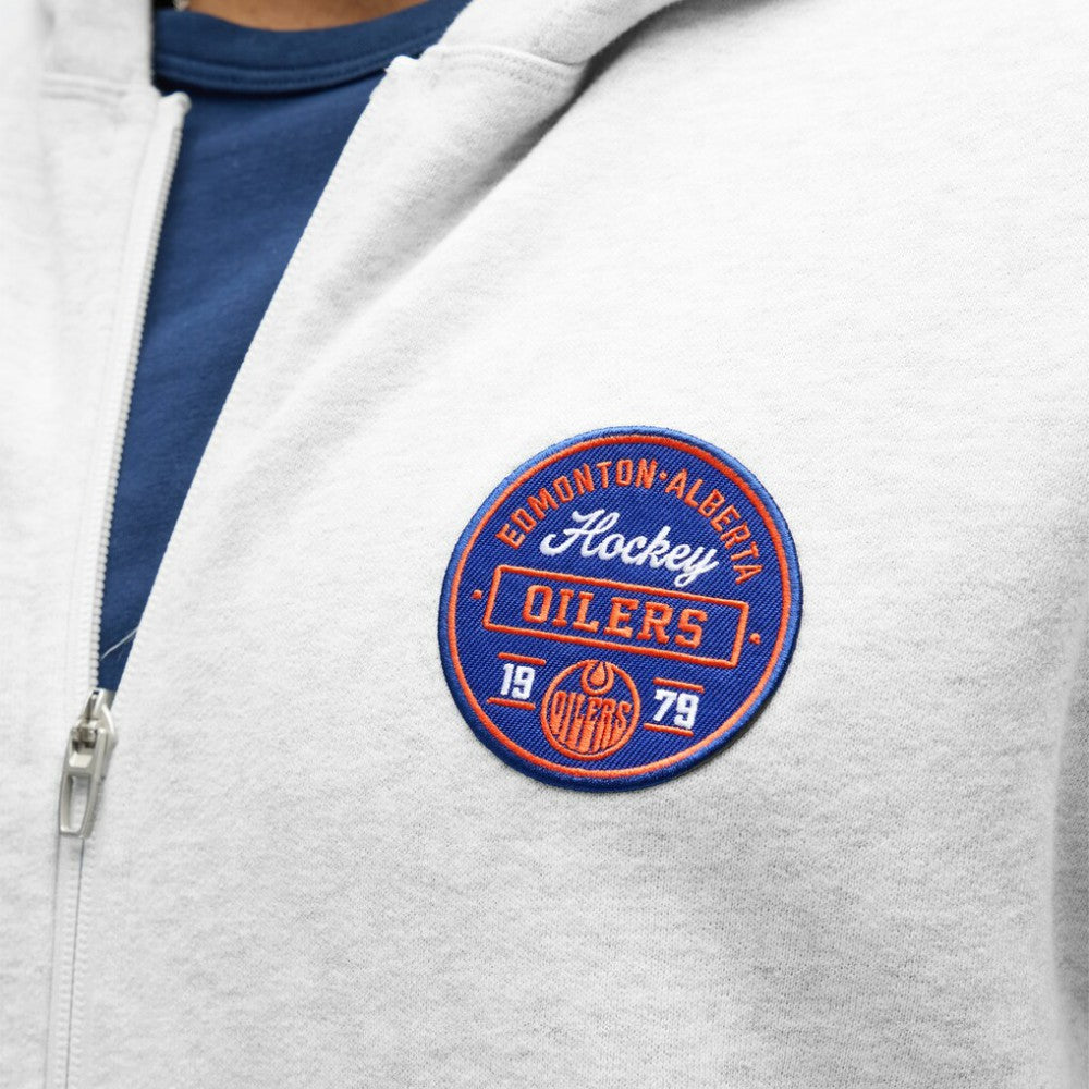 Edmonton Oilers lululemon Steady State Full-Zip Hoodie - Heathered Core Ultra Light Grey - NHL
