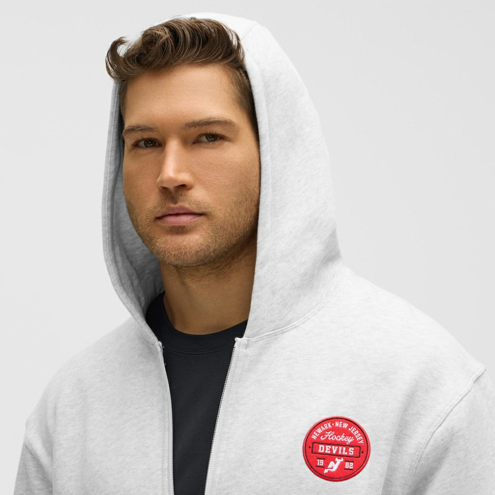 New Jersey Devils lululemon Steady State Full-Zip Hoodie - Heathered Core Ultra Light Grey - NHL