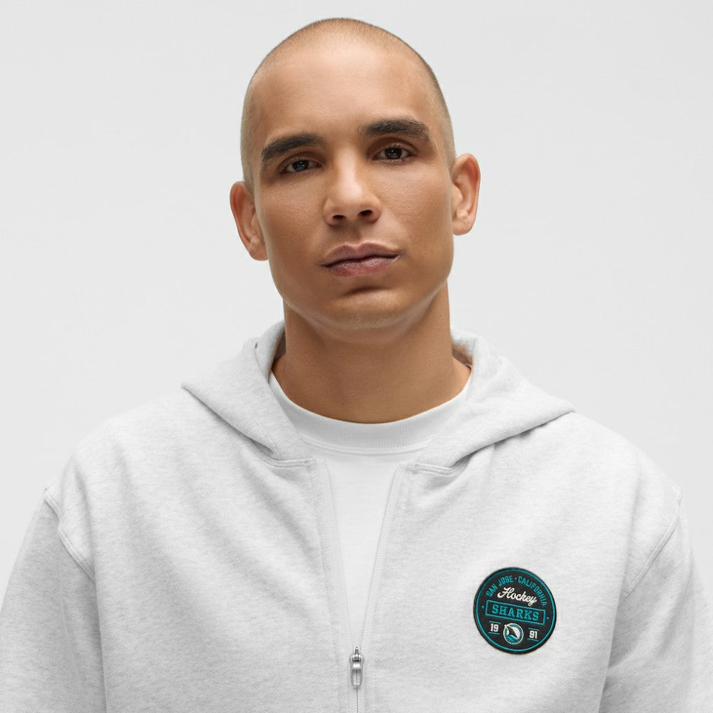 San Jose Sharks lululemon Steady State Full-Zip Hoodie - Heathered Core Ultra Light Grey - NHL