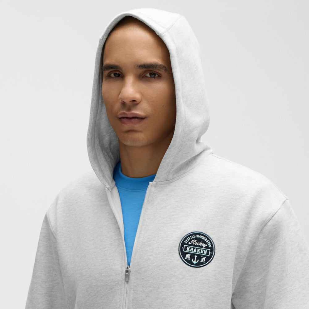 Seattle Kraken lululemon Steady State Full-Zip Hoodie - Heathered Core Ultra Light Grey - NHL