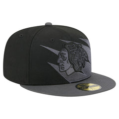Chicago Blackhawks New Era Spikes 59FIFTY Fitted Hat - Black - NHL