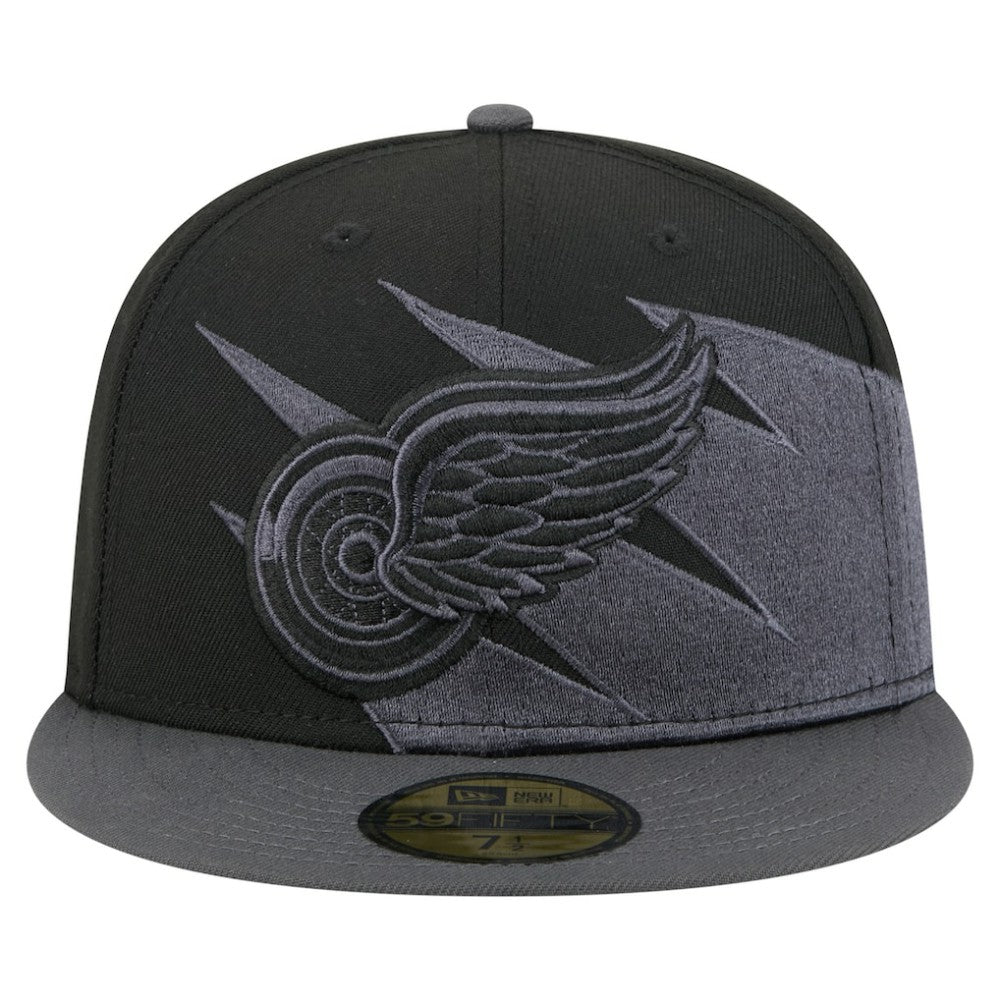 Detroit Red Wings New Era Spikes 59FIFTY Fitted Hat - Black - NHL