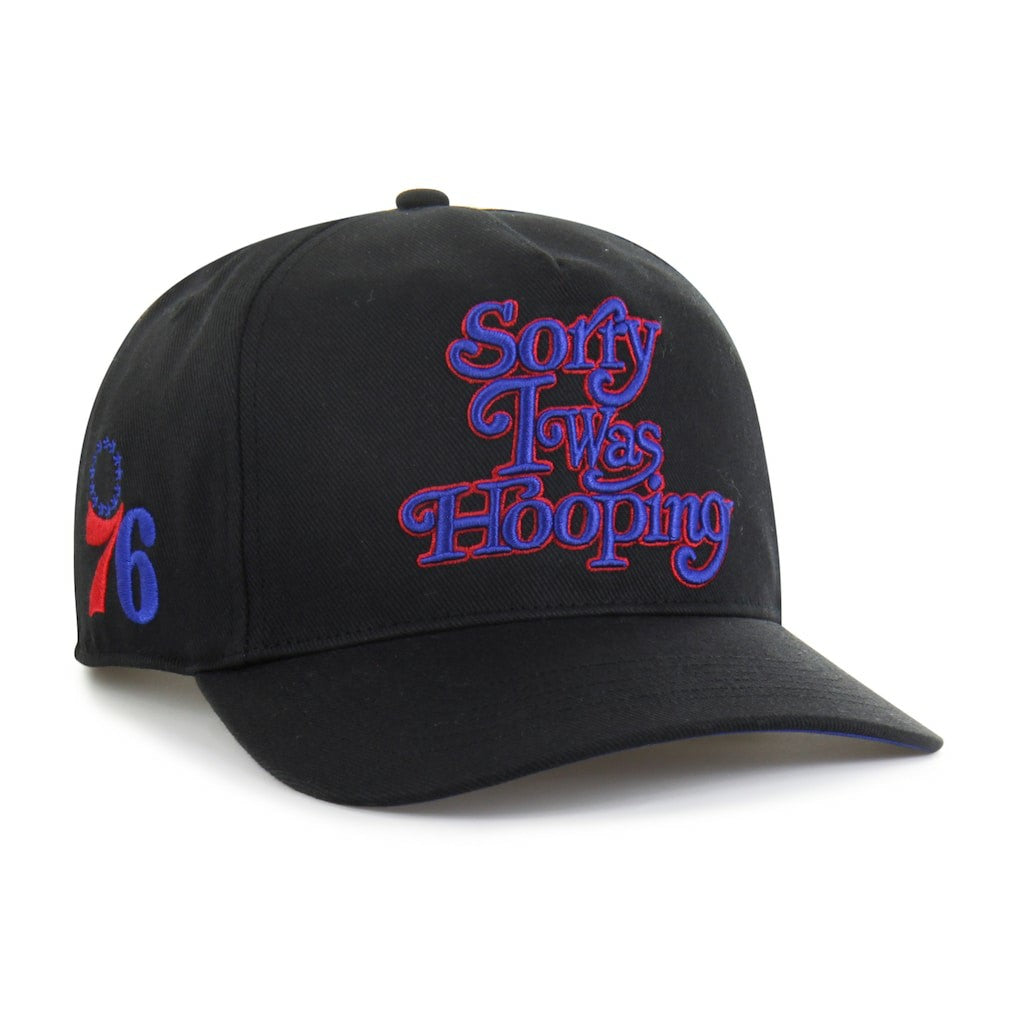Philadelphia 76ers Brand Seen by '47 Sorry I Was Hooping Hitch Adjustable Hat Black - NBA