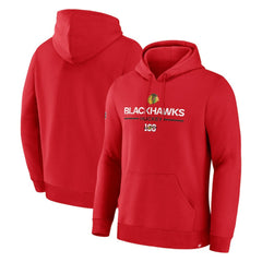 Chicago Blackhawks Fanatics Centennial Fleece Pullover Hoodie - Red - NHL