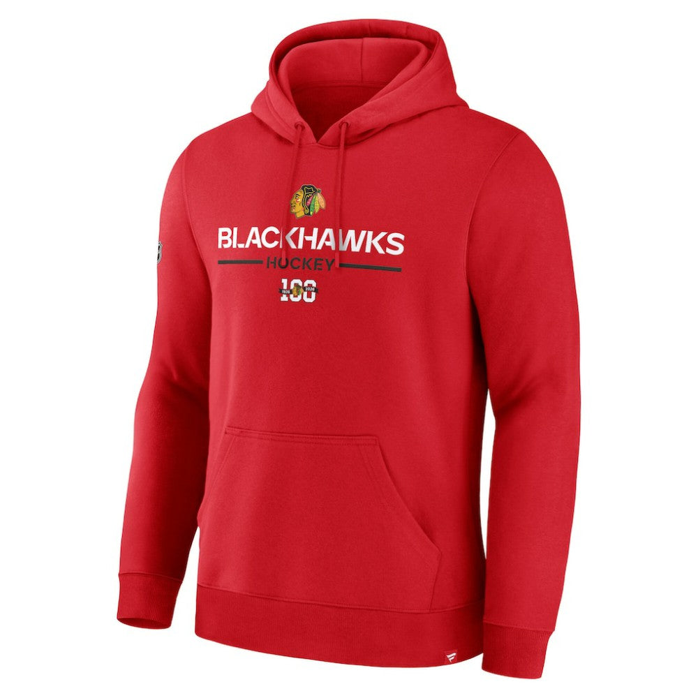 Chicago Blackhawks Fanatics Centennial Fleece Pullover Hoodie - Red - NHL