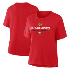 Chicago Blackhawks Fanatics Women's Centennial Celebration T-Shirt - Red - NHL