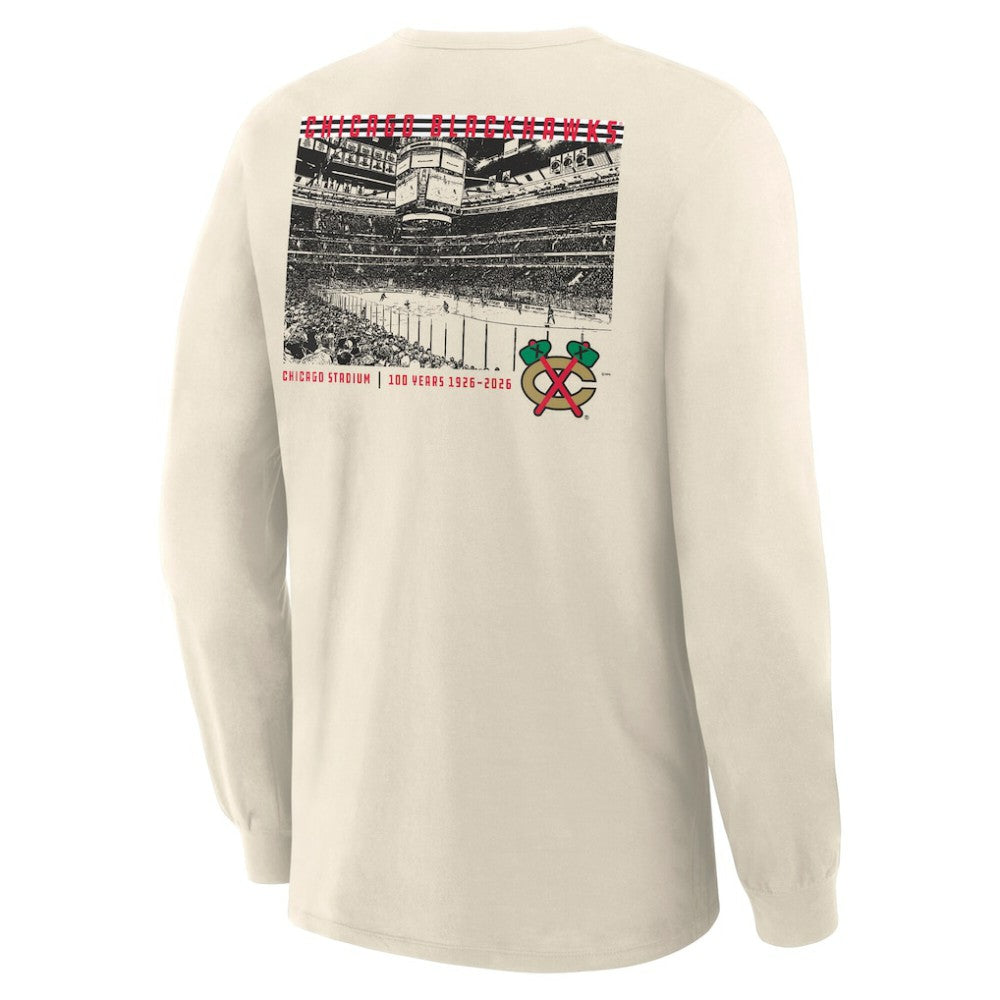 Chicago Blackhawks Fanatics Centennial Legacy Long Sleeve T-Shirt - Beige - NHL
