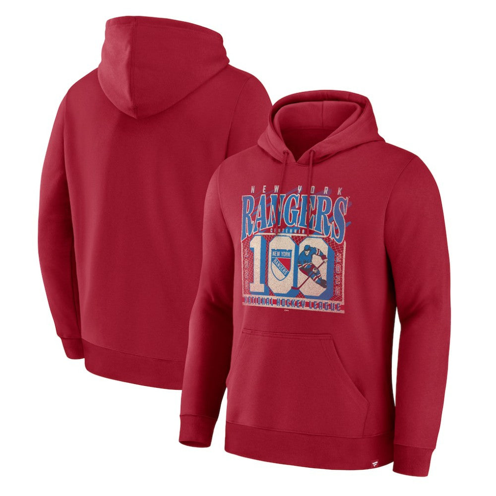 New York Rangers Fanatics Centennial Fleece Hoodie - Red - NHL
