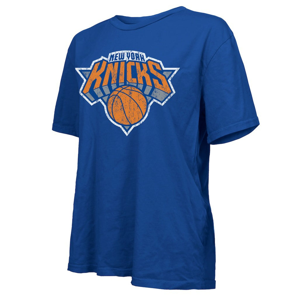 New York Knicks Majestic Threads Women's Oversized T-Shirt Royal - NBA