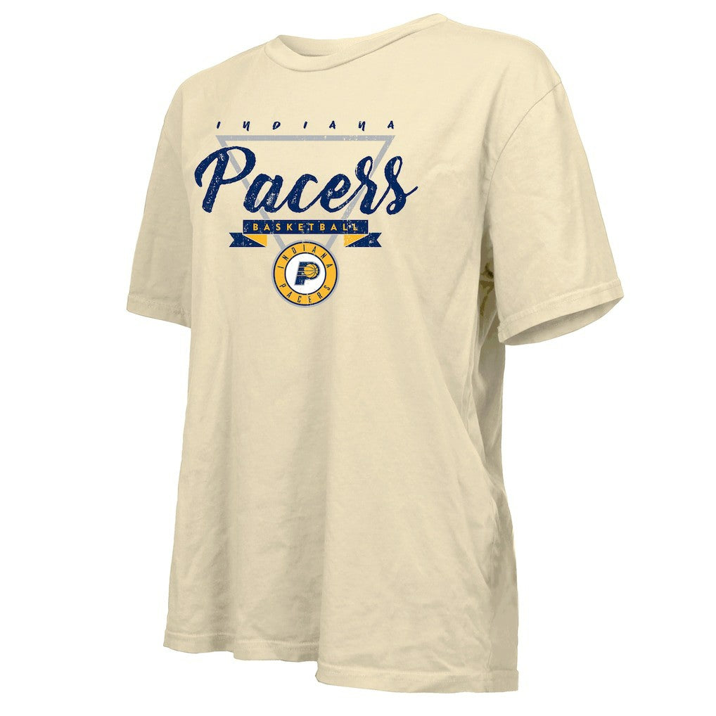 Indiana Pacers Majestic Threads Women's Oversized T-Shirt Cream - NBA
