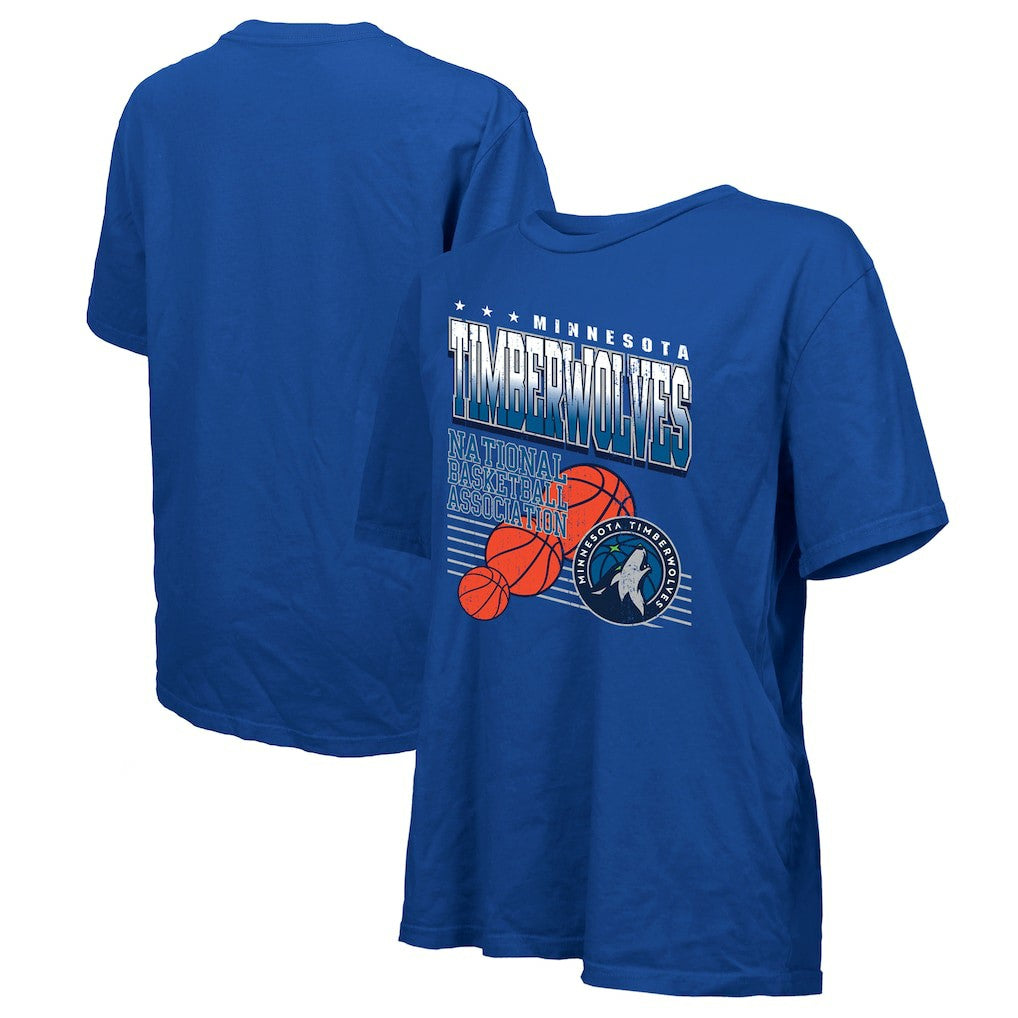Minnesota Timberwolves Majestic Threads Women's Oversized T-Shirt Royal - NBA