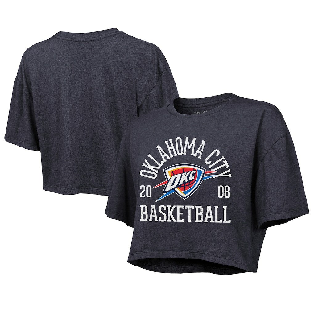 Oklahoma City Thunder Majestic Threads Women's Boxy Crop Top Navy - NBA