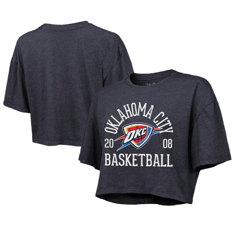 Oklahoma City Thunder Majestic Threads Women's Boxy Crop Top Navy - NBA