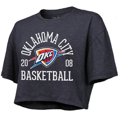 Oklahoma City Thunder Majestic Threads Women's Boxy Crop Top Navy - NBA