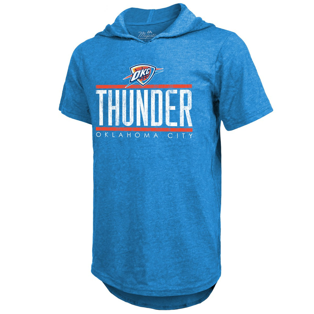 Oklahoma City Thunder Majestic Threads Tri-Blend Hoodie T-Shirt Blue - NBA