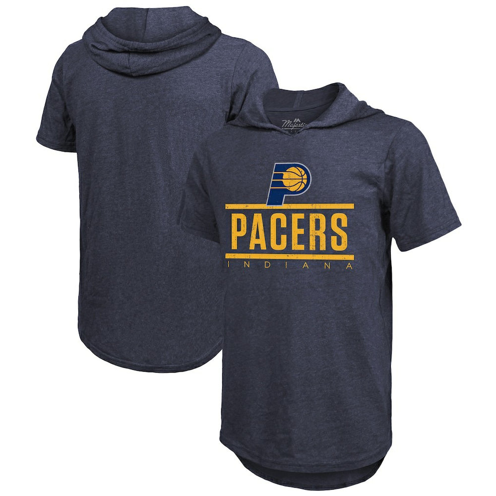 Indiana Pacers Majestic Threads Tri-Blend Hoodie T-Shirt Navy - NBA